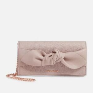 Ted Baker- CIMMY- Knotted Crossbody Matinee Leather Wallet- Pale Pink- NWT- $100